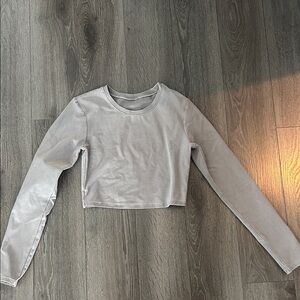 Alo Yoga Gray Long Sleeve Crop Top
